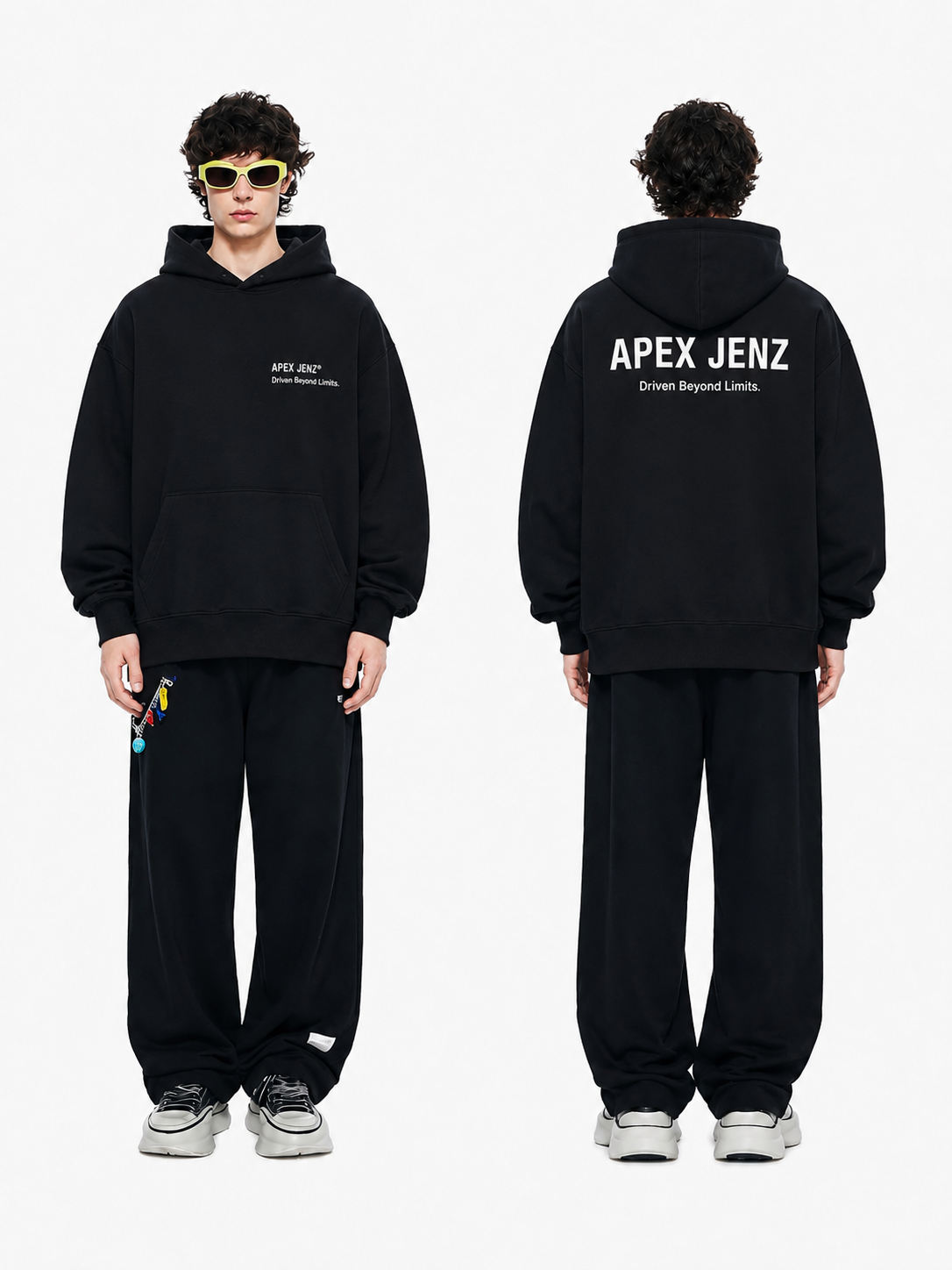 APEX JENZ® Essential Oversized Hoodie – Black